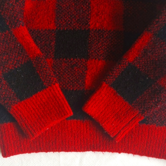 joe fresh buffalo check plaid shawl collar sweater 3T toddler unisex - Picture 2 of 5